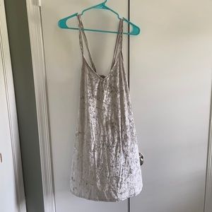 Sweet Claire Silver Velvet Cocktail Dress